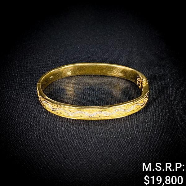 23.8 DWT 18 KT Gold w/ Diamond Bracelet