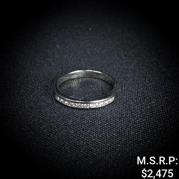 2.1 DWT 14 KT Wht Gold w/ Diamond Ring Sz:9