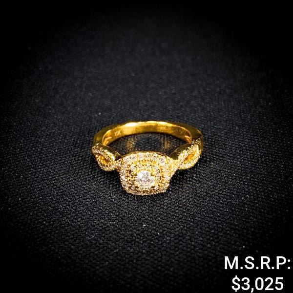 2.8 DWT 10 KT Gold w/ Diamond Ring Sz: 5.5