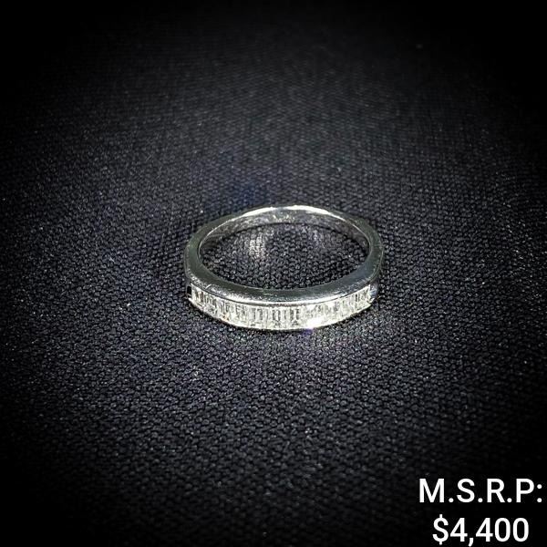 2.3 DWT 14 KT Wht Gold w/ Diamond Ring Sz:7.5