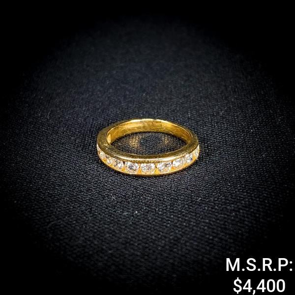 2.1 DWT 14 KT Gold w/ Diamond Ring Sz: 6