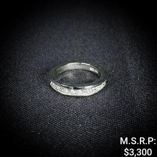 2.9 DWT 14 KT Wht Gold w/ Diamond Ring Sz:6.5