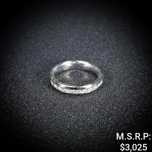 2.5 DWT 14 KT Wht Gold w/ Diamond Ring Sz:6.5