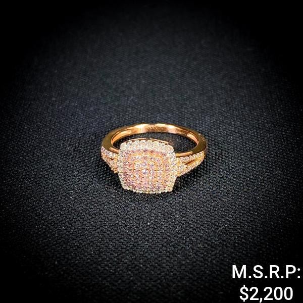 1.9 DWT 10 KT Rose Gold w/ Diamond Ring Sz:6.5