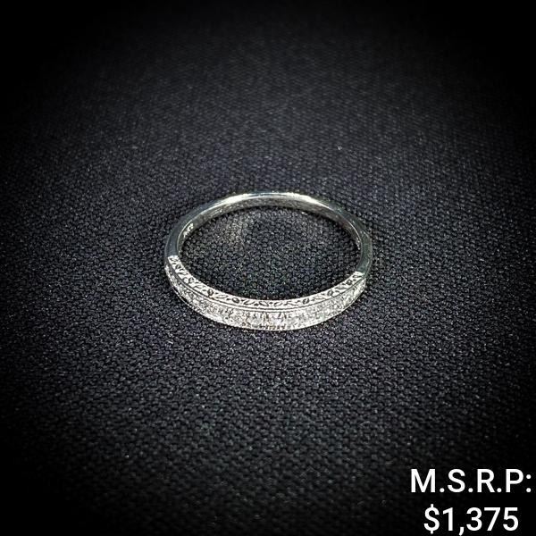 1.5 DWT 14 KT Wht Gold w/ Diamond Ring Sz:9.5