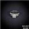 Image 1 : 2.2 DWT 10 KT Wht Gold w/ Diamond Ring Sz:7.5