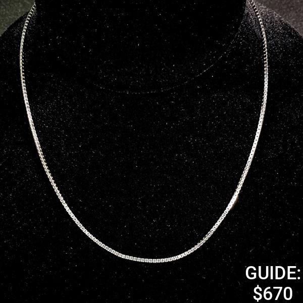 6 G 14 KT 16" White Gold Necklace