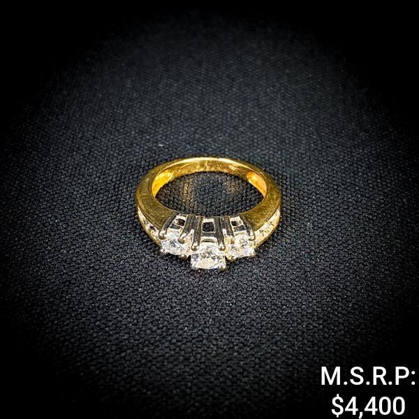 2.4 DWT 14 KT Gold w/ Diamonds Ring Sz: 5