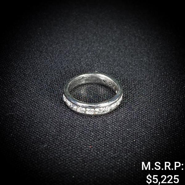 2.2 DWT 14 KT Wht Gold Ring w/ Diamond Sz:4.5