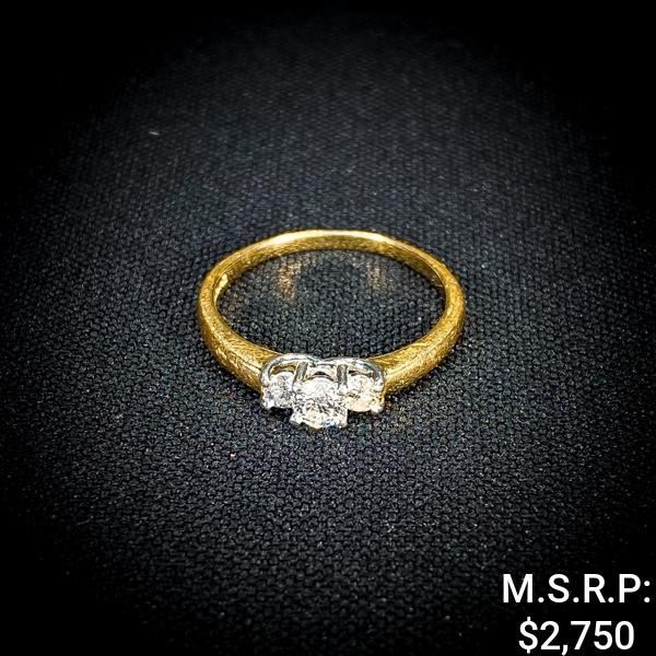 2.1 DWT 14 KT Gold Diamond Ring Sz: 8.5