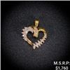 Image 1 : 2.1 DWT 14 KT Gold / Wht Gold Heart Pendant w/
