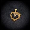 Image 2 : 2.1 DWT 14 KT Gold / Wht Gold Heart Pendant w/