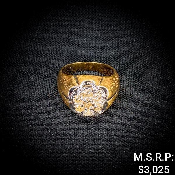 5 DWT 10 KT Gold Diamond Ring Sz: 8