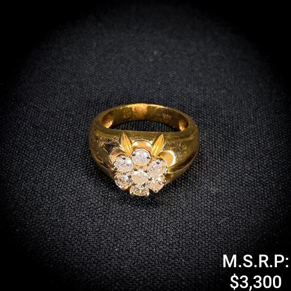 5.2 DWT 10 KT Gold Diamond Ring Sz: 9