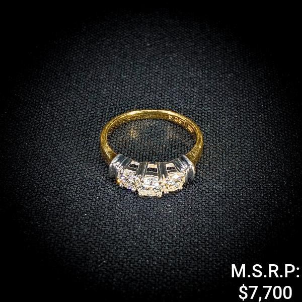 2.3 DWT 14 KT Gold Diamond Ring Sz: 6.5