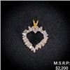 2 DWT 14 KT Gold Heart Pendant w/ Diamond Lining