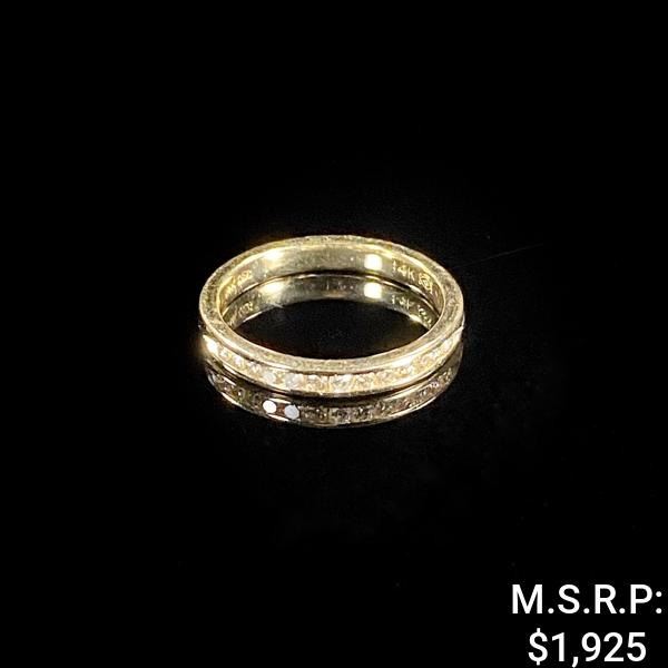 1.8 DWT 14 KT Gold Ring w/ Diamond Sz: 6.5