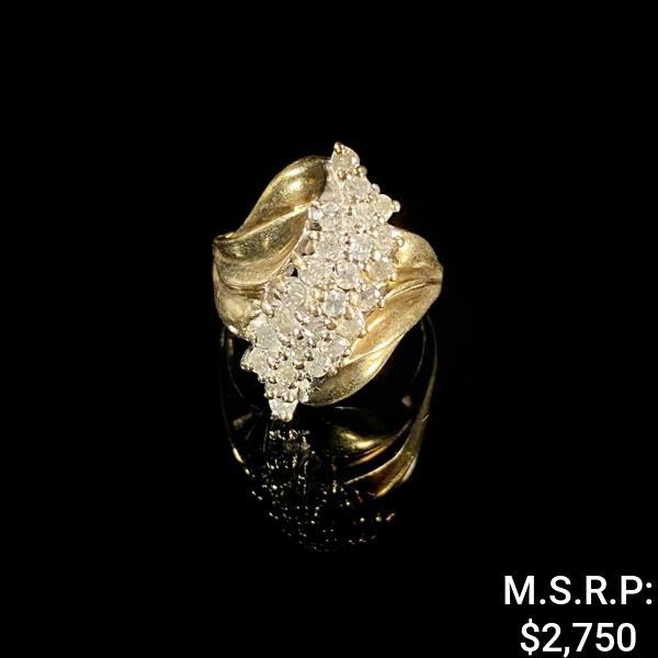 4.2 DWT 10 KT Gold Diamond Ring Sz: 8.5