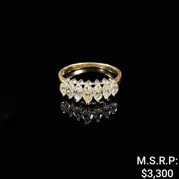 1.6 DWT 14 KT Gold Ring w/ Diamonds Sz: 6.5