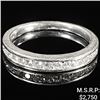 Image 1 : 1.7 DWT 14 KT Wht Gold Ring w/ Diamond Lining Sz:7