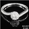Image 1 : 1.1 DWT 10 KT Wht Gold Diamond Ring Sz: 7
