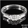 Image 1 : 1.1 DWT 10 KT Wht Gold Diamond Ring Sz: 7