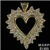 Image 1 : 2.8 DWT 10 KT Ylw/Wht Diamond Heart Pendant