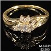Image 1 : 2.3 DWT 14 KT Gold Diamond Ring Sz: 7.5