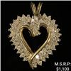 Image 1 : 2.1 DWT 10 KT Gold Heart Pendant w/ Diamond