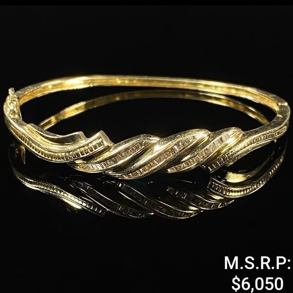 9 DWT 14 KT Gold Bracelet w/ Diamond Lining