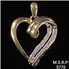 Image 1 : 1.1 DWT 10 KT Gold Heart Pendant w/ Diamond