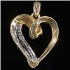 Image 2 : 1.1 DWT 10 KT Gold Heart Pendant w/ Diamond