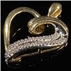 Image 3 : 1.1 DWT 10 KT Gold Heart Pendant w/ Diamond