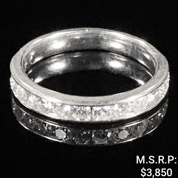 1.3 DWT 10 KT Wht Gold Ring /w Diamond Sz:5