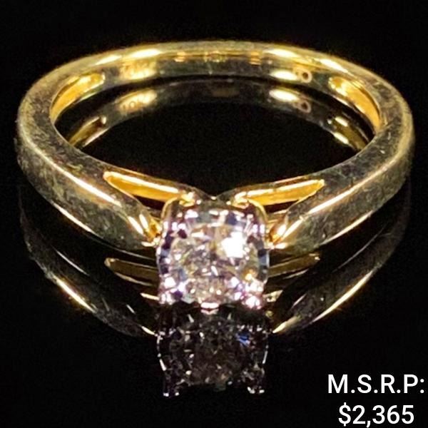 1.6 DWT 10 KT Gold Diamond Ring Sz: 7