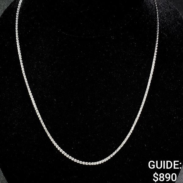 8 G 14 KT 18" White Gold Necklace