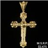 Image 1 : 3.4 DWT 10 KT Gold Cross Pendant w/ Diamond