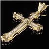 Image 3 : 3.4 DWT 10 KT Gold Cross Pendant w/ Diamond