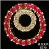 Image 1 : 1.3 DWT 10 KT Gold Circle Pendant w/ Gems &