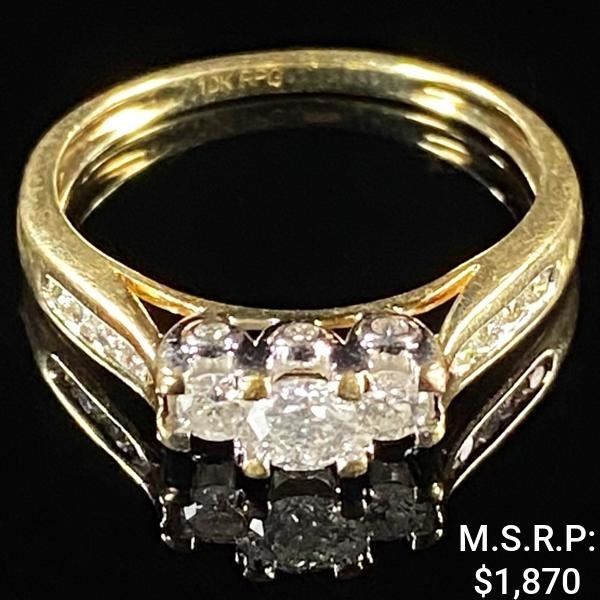 1.4 DWT 10 KT Gold Diamond Ring Sz: 7