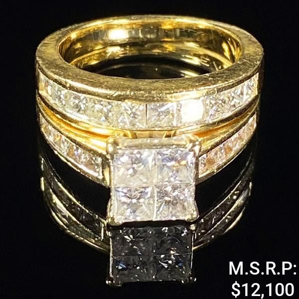 6.5 DWT 14 KT Gold w/ Diamond Ring Sz: 6
