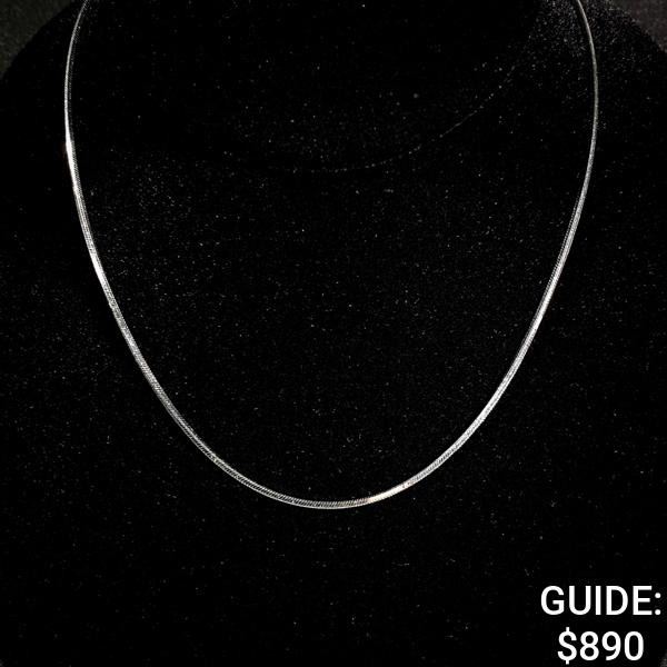8 G 14 KT 16" White Gold Necklace
