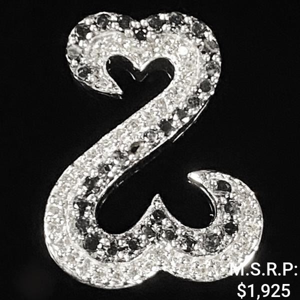 1.3 DWT 14 KT Wht Gold Heart Pendant w/ Diamond