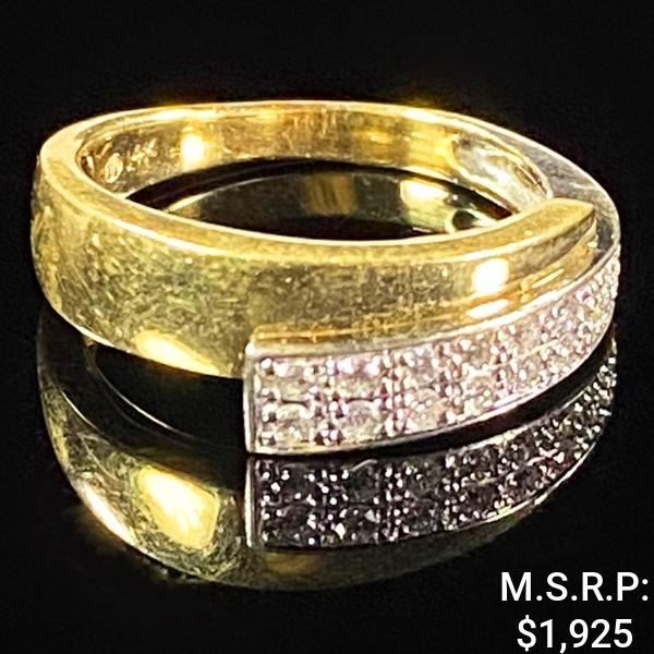 2 DWT 14 KT Gold w/ Diamond Ring Sz: 5