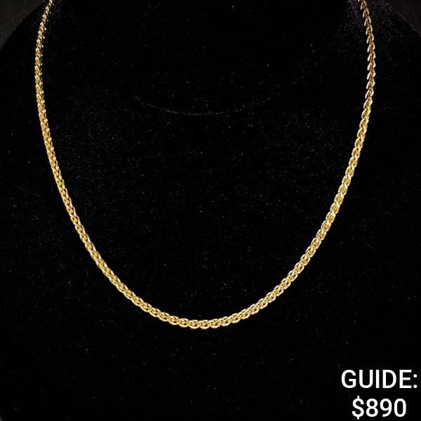 8 G 14 KT 16" Gold Necklace