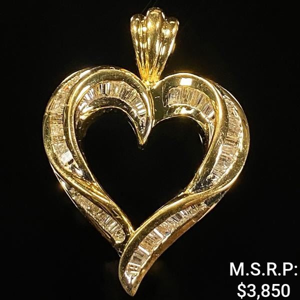 3.3 DWT 14 KT Gold Heart Pendant w/ Diamond