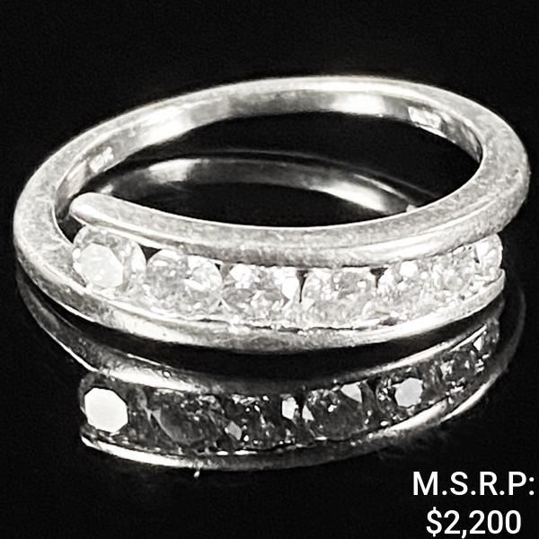 1.3 DWT 10 KT Wht Gold w/ Diamond Ring Sz:6