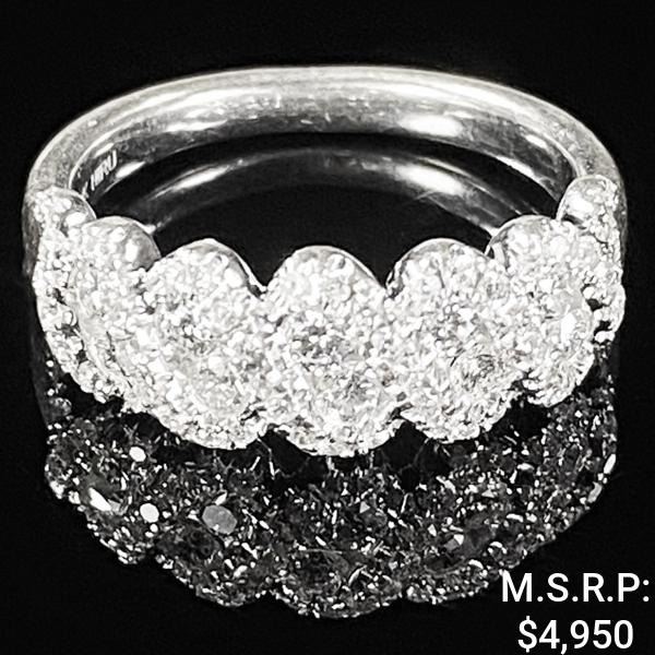 3.1 DWT 14 KT Wht Gold w/ Diamond Ring Sz:6.5