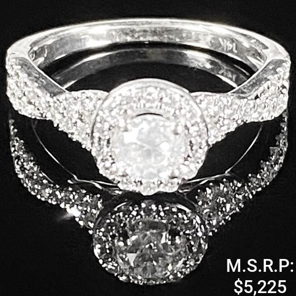 2.2 DWT 14 KT Wht Gold w/ Diamond Ring Sz:5.5