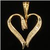 Image 2 : 1.2 DWT 10 KT Gold Heart Pendant w/ Diamond